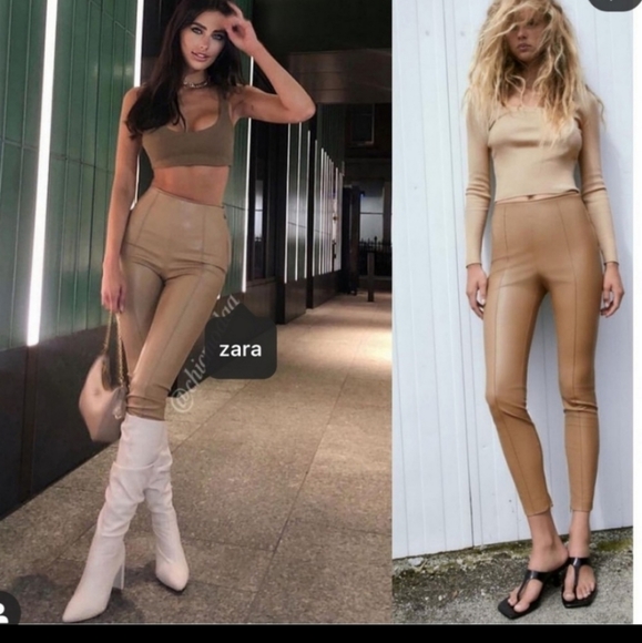 Zara Faux Leather Leggings Skinny Bloggers Favorite - Picture 3 of 9